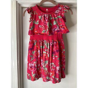 Tea Collection Girls Pink Floral Rose Dress Size 7